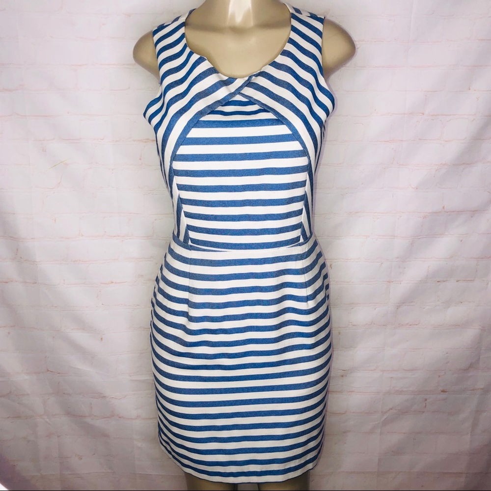 Anthropologie Hutch Blue and white  stripe dress